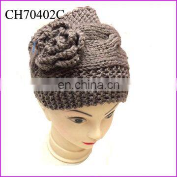 wholesale knit flower design ladies crochet headbands