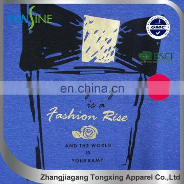 Blue Print T-shirt for 2015 New Products Bat Sleeve photo-3