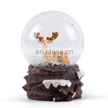 Polyresin water globe with elk design