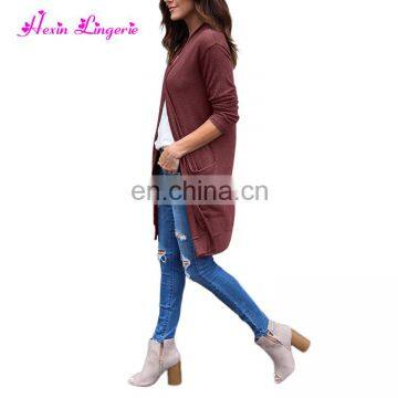 Knitting Sweaters Outerwear Pocket Long Women 2017 Latest Design Cardigan photo-5