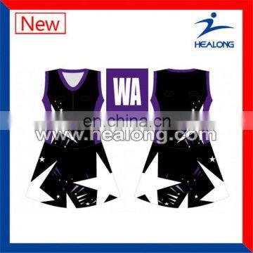 Healong Sport fully dye sublimation Lycra Netball Dress women