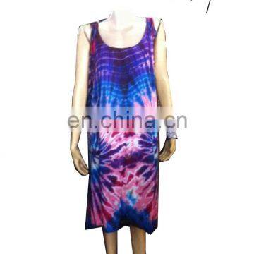 LONG TIE DYE SUN DRESS NEW CASUAL BOHO HIPPIE GYPSY SEXY BATIK