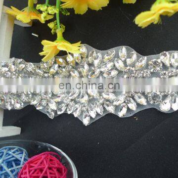2016 Hot Fix Motif Bridal Wedding Dress Accessories Crystal Bridal Applique Trim photo-2