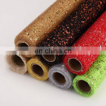 trade assurance gift wrapping decoration customized bronzing mesh roll