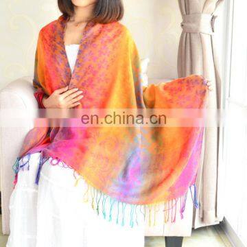 New Minority Style Nepal Cotton and Linen Colorful Hijab Manufacturer Direct Rainbow Pashmina Scarf photo-3