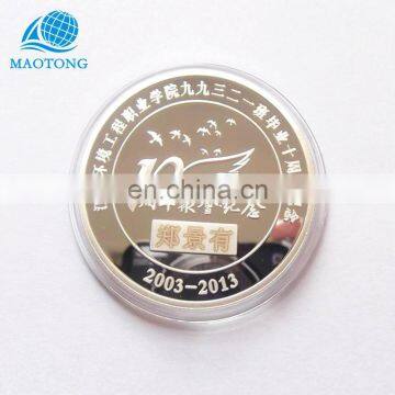 Wholesale professional custom made cheap engraved silver school souvenir coin