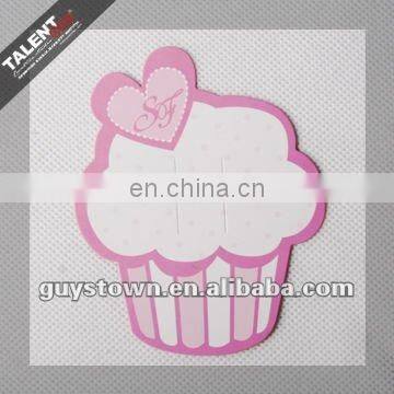 custom special design cupcake shape printed paper card for accessories product