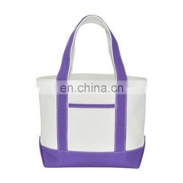 Mini Cotton Canvas Party Favor Gift Tote Bag in Purple