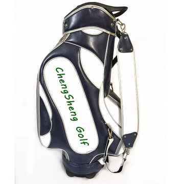 2019 New Design Navy/White PU leather golf club bag with top divider handle