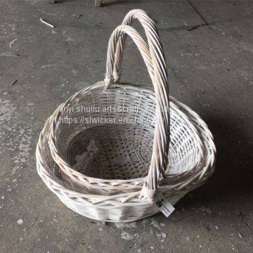 wicker flower basket wicker basket for indoor plant wicker flower girl basket white wicker flower girl basket