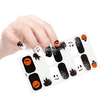 Hot Selling Halloween Collection 100% Nail Polish Strips Nail Warps Nail Art Decoration Sticker