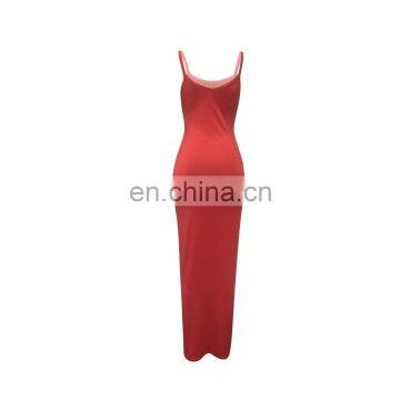 LAITE D2127 Women Solid Color Casual Dresses Ladies Backless Halter Plus Size Dresses photo-7
