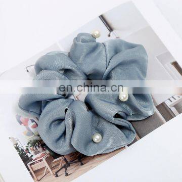 Women Pearl Elastic Rubber Bands Headwear Headband Girls Scrunchies Solid Silk Hair Tie Rope Ring Hair Accessories Free Shipping photo-6