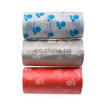 Blue paw printed Red Poop Pet Trash Bags