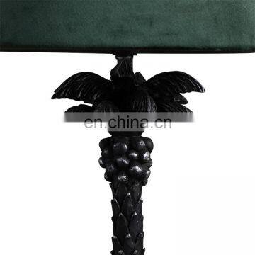 New Design Indoor Lighting Vintage Nightstand Desk Lamps With Green Velvet Lampshade photo-3