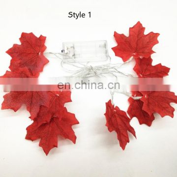 10 LED Battery Powered Fall Harvest Maple Leaves String Lights