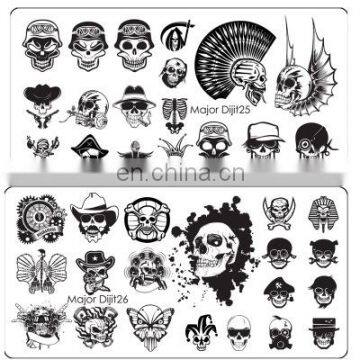 High Quality Major Dijit Series Halloween design rectangle metal Nail design stamping plate for nail art