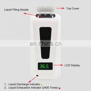 Modern Automatic Thermometer Body Temperature Test Large Volume 2400ml Touchless Soap Sanitiser Dispenser With Thermometer photo-3