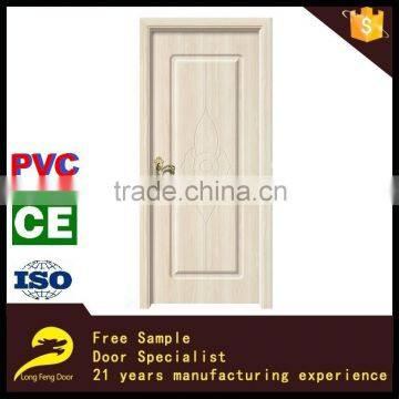 Plain white bedroom PVC door for sale with flower designs