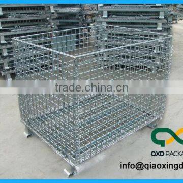 Folding Wire Mesh Container/ Stackable Storage Cage/ Metal Basket
