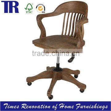 Solid Wood Office Chair,Antique Office Chair,Antique Curved Wood Offcie Chair