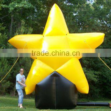 Yellow inflatable star for exhibition or event