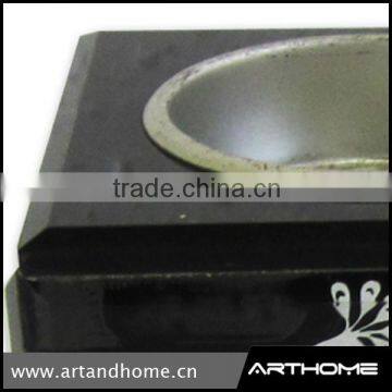 Black Printing Glass Candle Holder With Peacock 1230.020-A photo-5