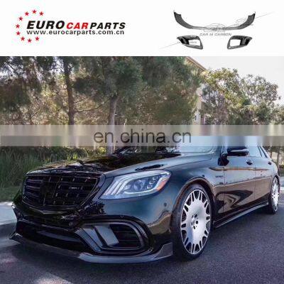 2019 S Class W222 S63 S65 Carbon Finber Front Lip for W222 S63 S65 to B Style Carbon Finber Front Spoiler photo-2