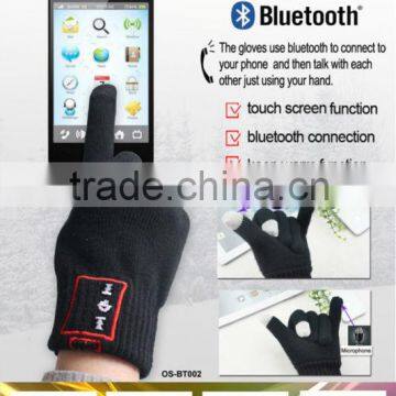 Manufacturers 2014 Hot sell Bluetooth Talking & Touch Screen bluetooth handset gloves