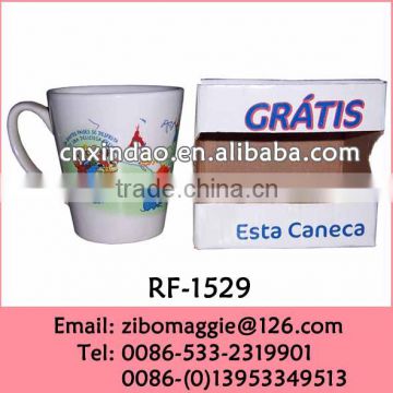 Zibo Manufactured Hot Sale V Shape Popular Porcelain Coffee Mug for Custom Drinking Mug