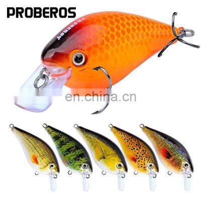 Pro beros fishing gear industrial printing lure lure realistic color 7.6CM-12.7G little fat guy crank lure