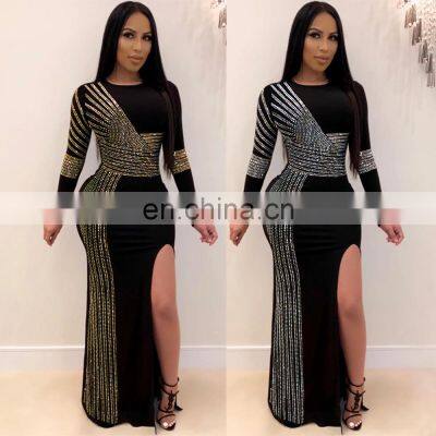 Women Long Sleeve Birthday Dresses Sexy Hot Diamond Process Sexy Dress Party Club Night Dress photo-4