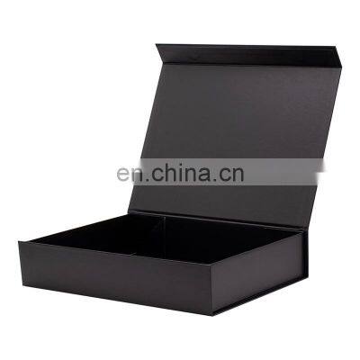 Custom Ribbon Bow a4 Shallow Black Laminated Presentation Gift Box With Magnetic Lid photo-4