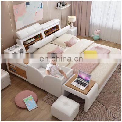 Most popular Italy design Bedroom Furniture Latest Double King Size massage Bed Modern Luxury Bedroom Furniture sets