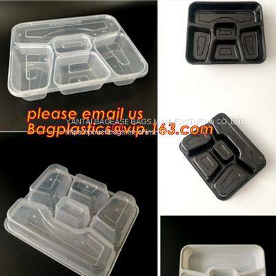 6 Compartment Plastic Food Storage Microwave Freezer Safe Plastic Disposable Lunch Box,Fast Food Container Disposable ta photo-2