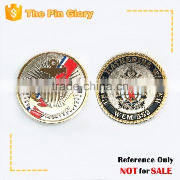 anchor challenge coin WLM challenge coin dual plated challenge coin gold coin silver coin