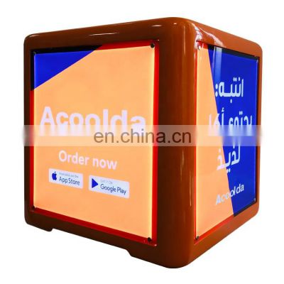 FRP Plastic Delivery Box LED Keeping Food Hot Delivery Thermal Bag Hot and Cold Thermal Insulation Cooler Food Box