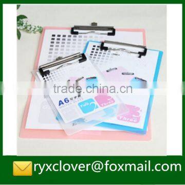 PP stationery A4/A5/A6 size plastic writing clipbroad