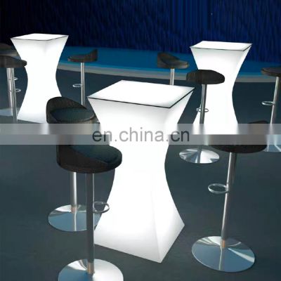 Outdoor Coffee Table Portable Bar for Wedding RGB and White light Portable Charging Table Club Tables and Chairs