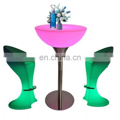 bar table light decoration/Waterproof professional made large furniture wholesale commercial Hotsale high bar table and chairs