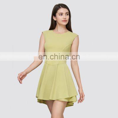 New Style Fashion Sleeveless Naked Workout Sports Golf Tennis Wear One Piece Dress Fitness Gym Activewear Clothing For Women photo-2