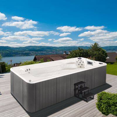 Factory Outdoor 6 Meter Swimspa  Endless Training Pool Acrylic Balboa Swim Spa Pool With Two Seats