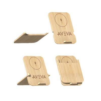 Wooden 10W Fast Wireless Charger Stand With LED Light Smart Watch for Phones and Smart Phones Phone Holder Feature