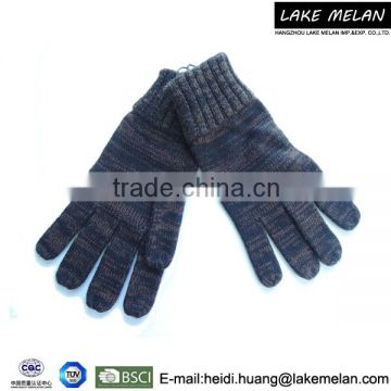 Hot Selling 100% Acrylic Knitted Men's Glove In Blue For AW 16