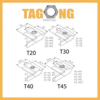 Heavy Duty T Slot 6mm 8mm Slider Nut T20 T30 T40 T45 Slot Industrial Aluminum Profile Water Treatment Stainless Steel photo-5