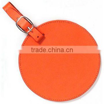 Round Leather Luggage Tag