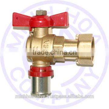 BRASS ANGLE VALVE PRESSED CONNECTION WITH CHECK VAVLE