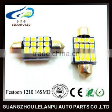 auto led lamp festoom 1210 16smd canbus 36mm led car dome light reading light