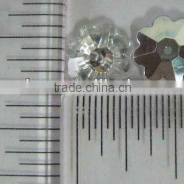 Flower Shape Acrylic Stone sewing for 10mm Button CENTER HOLE ONLY FOR SEW ON