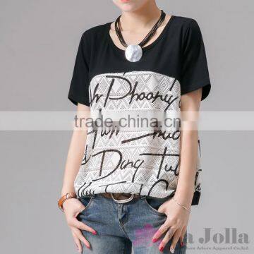 Latest Summer Fashion Ladies Simple Style Short Sleeves T-shirt 124